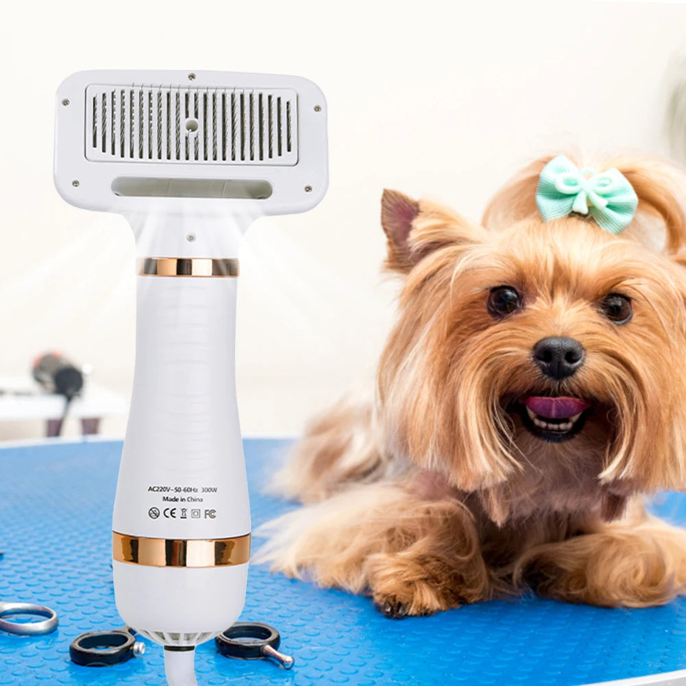 2 In 1 Portable Cat Grooming Brush Low Noise Dog Hair Dryer Comb Pet Hair Removal Dust Proof Grooming Tool for Small Medium Large Dogs Cats