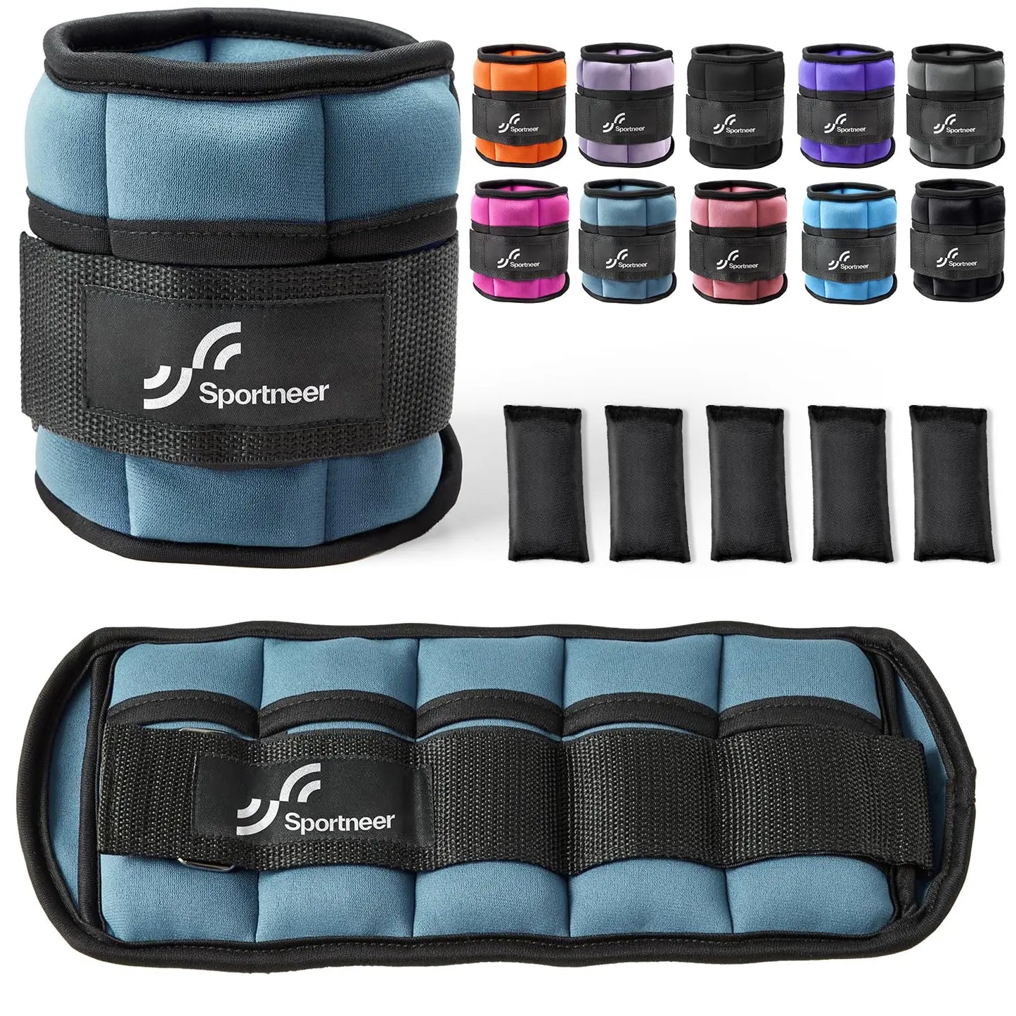Sportneer Adjustable Ankle Weights 10lb Pair Gym Workouts