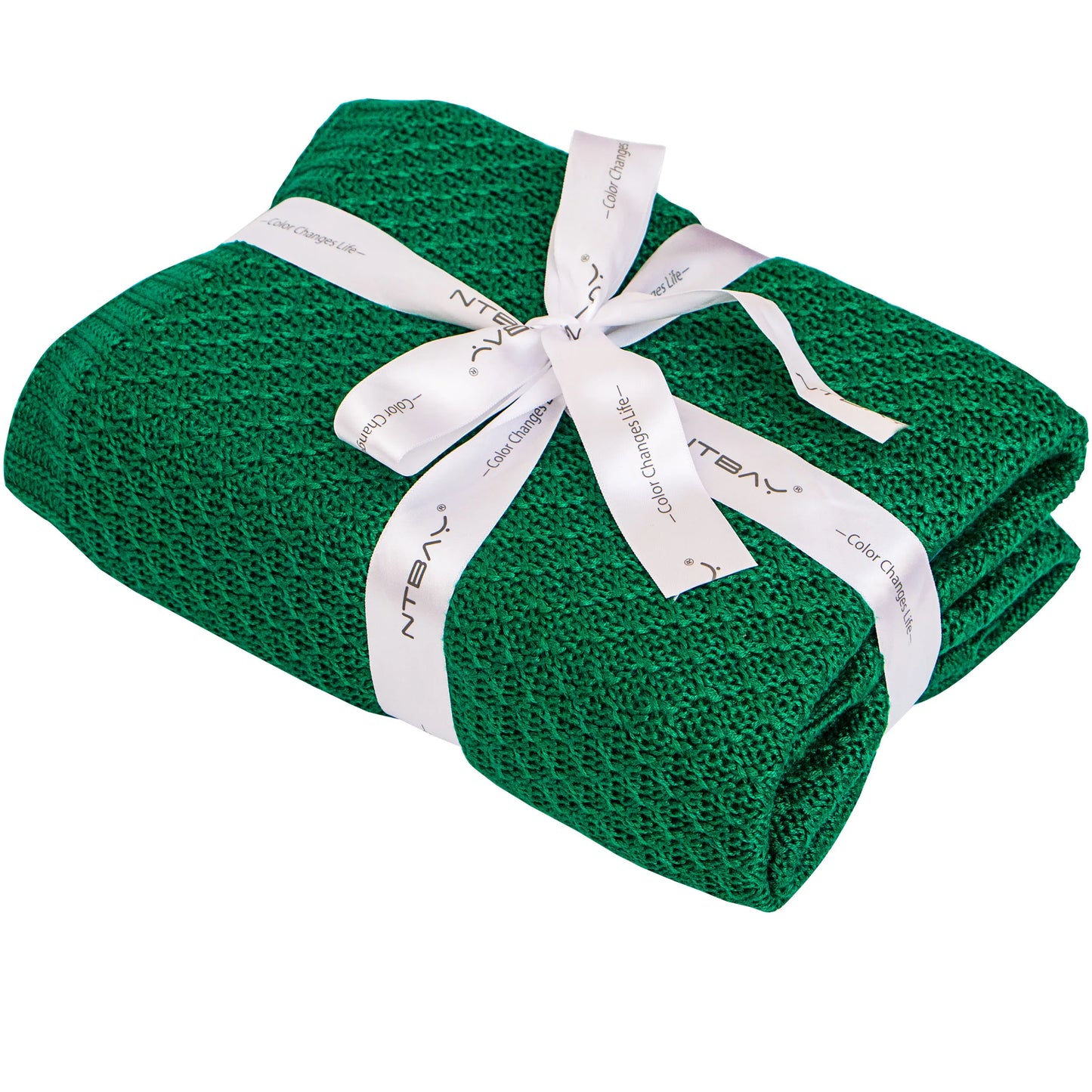 Ntbay Natural Bamboo Cable Knit Toddler Blanket Soft Cooling Touch Baby Blanket