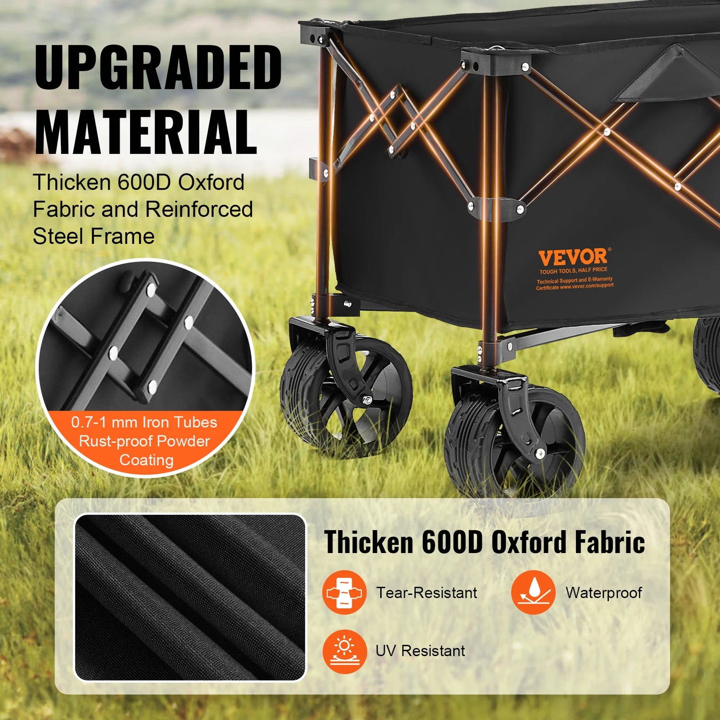 SucceBuy Collapsible Folding Wagon All Terrain Wheels