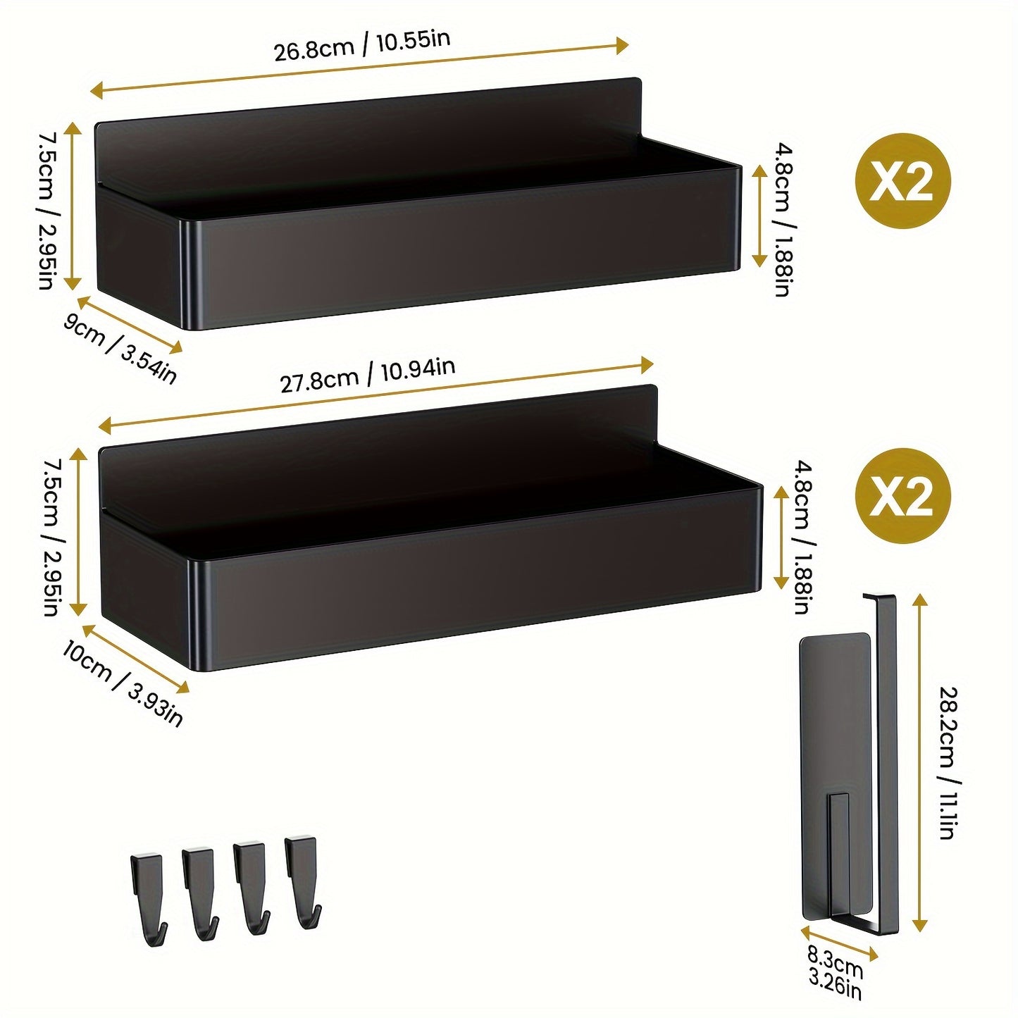 Magnetic Refrigerator Spice Organizer Set With Towel Holder And Hooks