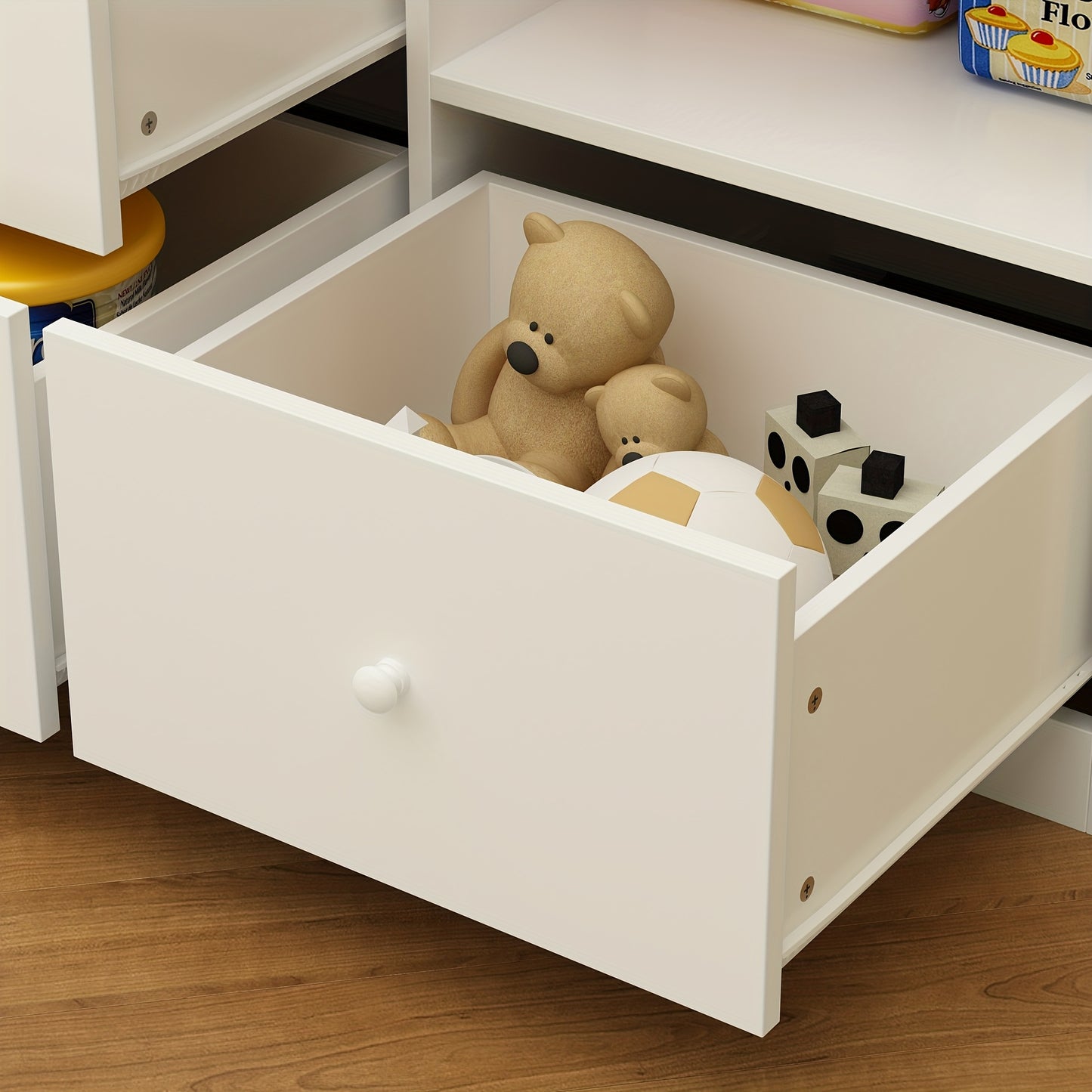 Modern White Dresser With Five Drawers Top Storage 27 Inch