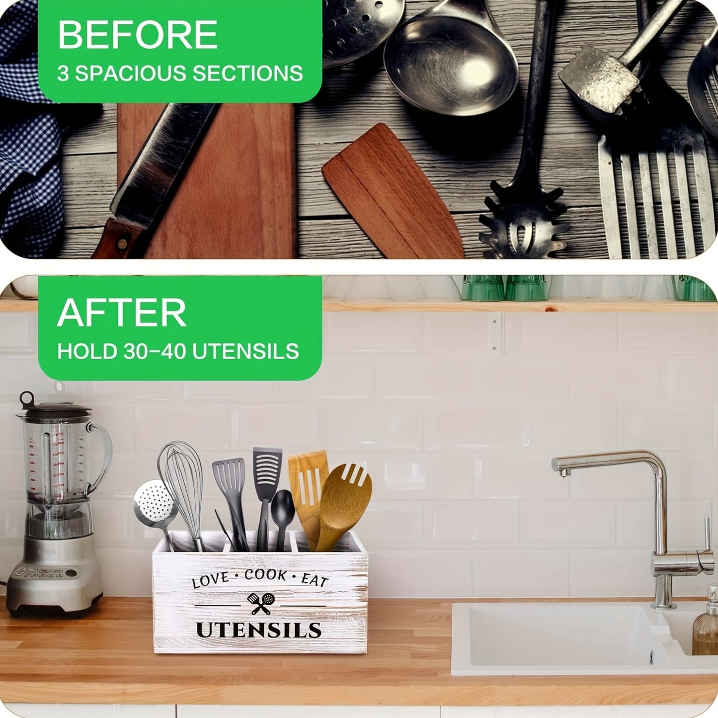 Banbers Desktop Tableware Storage Box Organizer for Kitchen and Desk