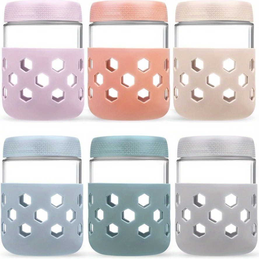 Grinkwell Glass Airtight Jars Set with Silicone Sleeves