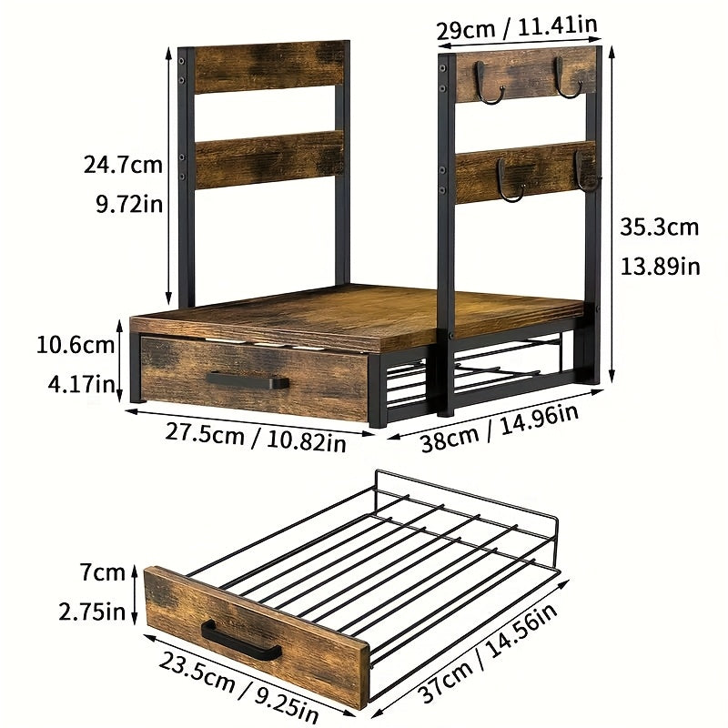 Coffee Capsule Storage Rack And Mug Holder Double Layer Stand