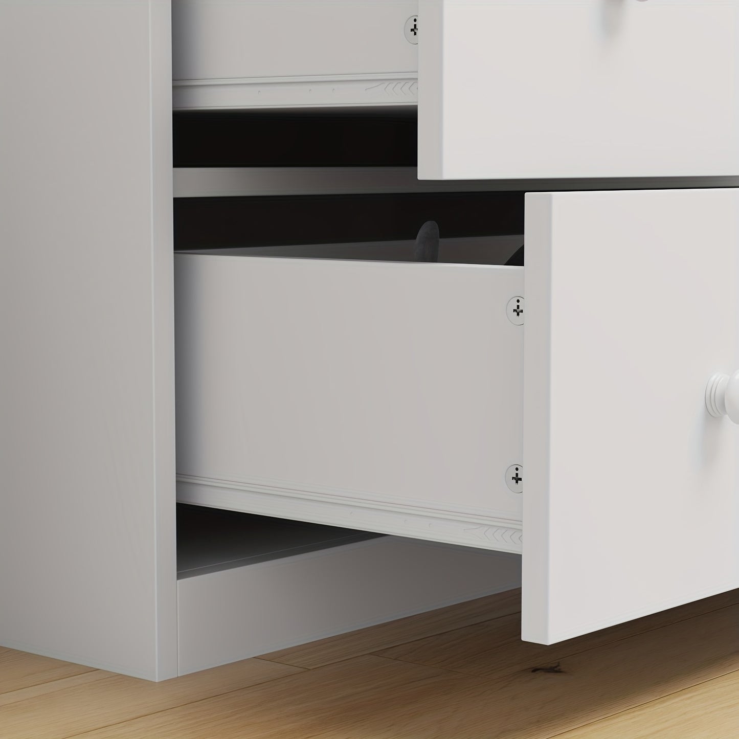 Modern White Dresser With Five Drawers Top Storage 27 Inch