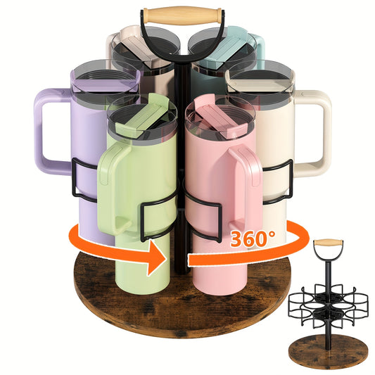 Rotatable Cast Iron Tumbler Cup Holder Organizer With 360 Swivel