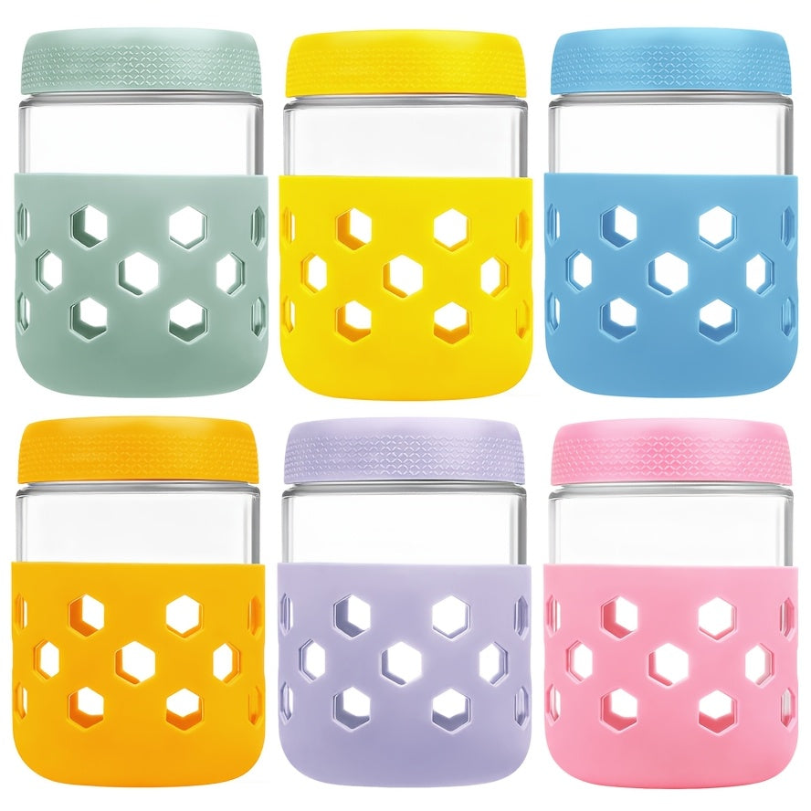 Grinkwell Glass Airtight Jars Set with Silicone Sleeves