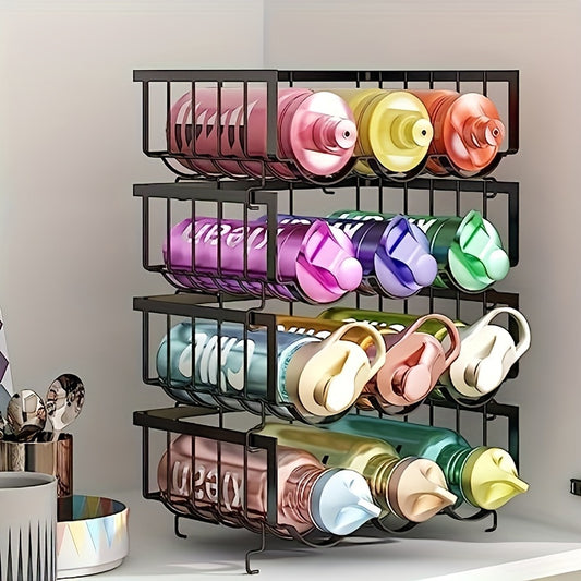 Stackable Water Bottle Rack Organizer For Cabinet And Fridge