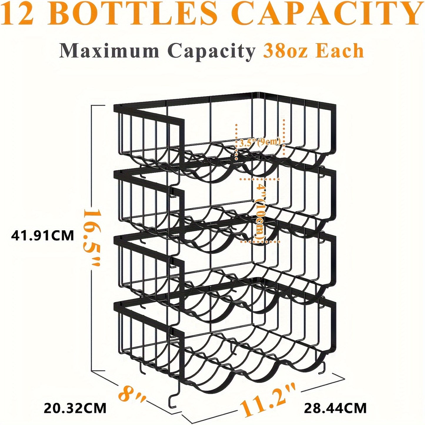 Stackable Water Bottle Rack Organizer For Cabinet And Fridge