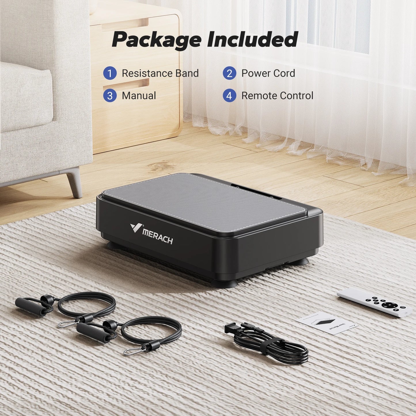 Merach Vibration Plate Exercise Machine for Lymphatic Drainage Pain Relief Sleep Aid Fat Burning Weight Loss