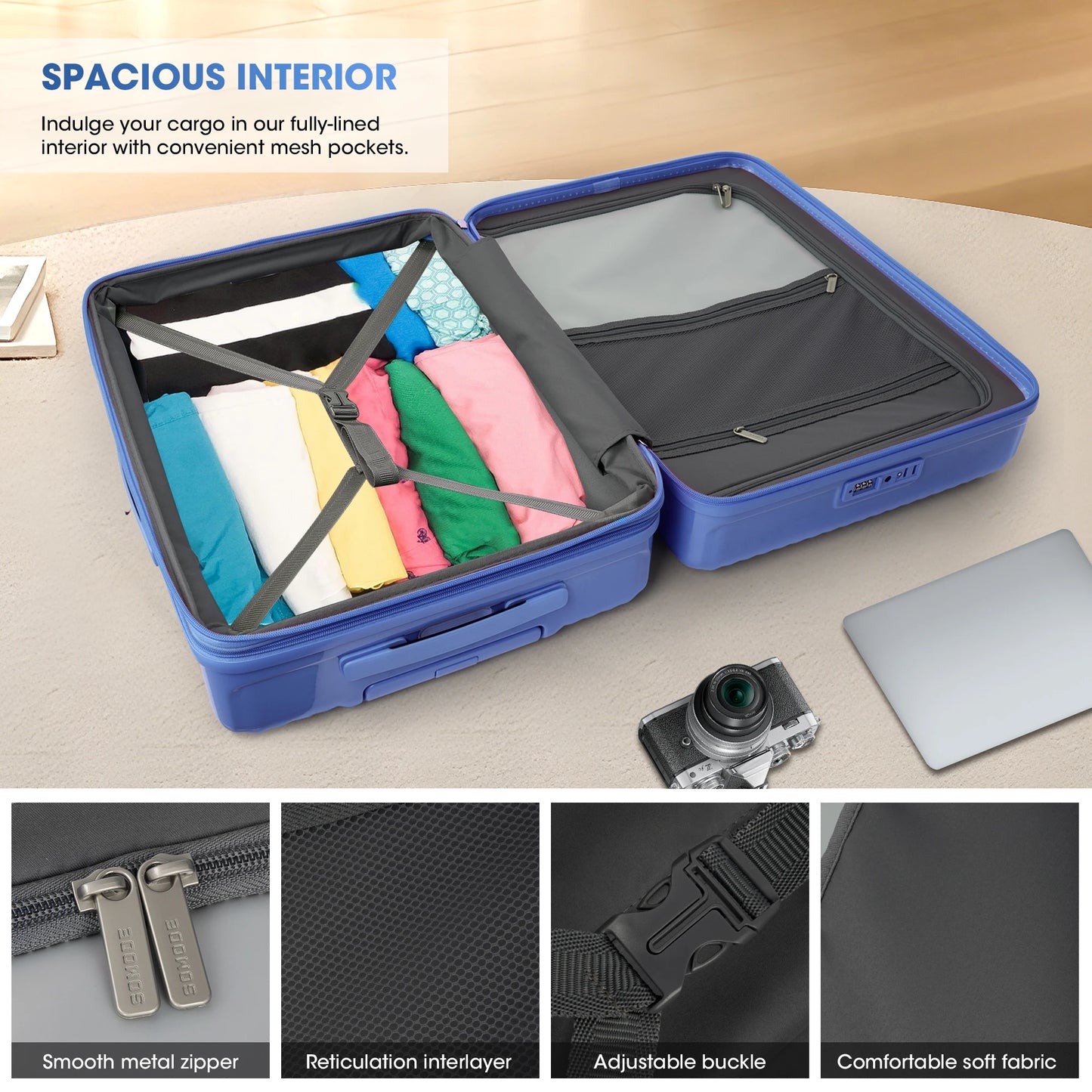 28 Inch Expandable Luggage Set Durable Lightweight Travel Companion with Spinner Wheels TSA Lock Multi Size Options