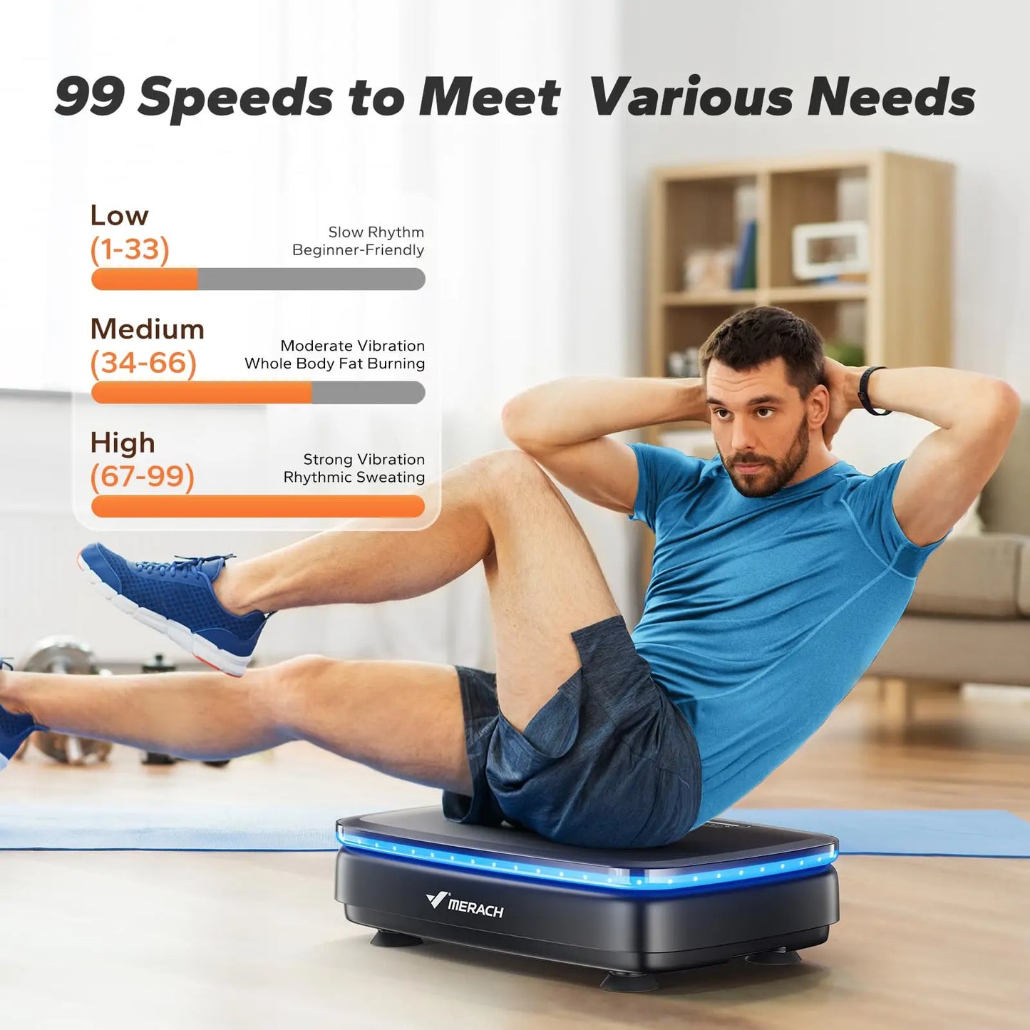 Merach Vibration Plate Exercise Machine Whole Body Workout Power Vibrate Platform Lymphatic Drainage Black or White