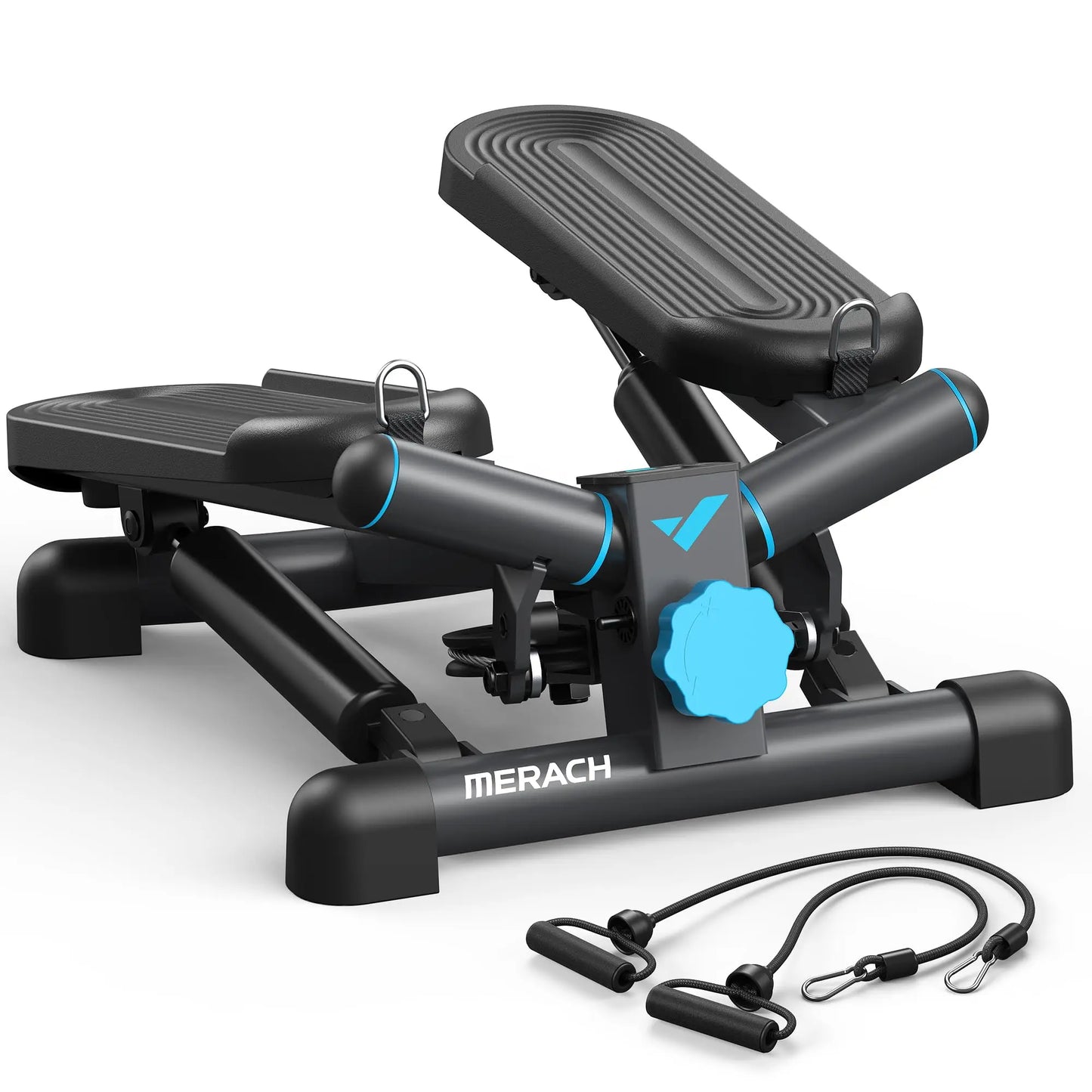 Merach Mini Stepper Exercise Equipment with Resistance Band 330 Pounds Capacity Twist Stair Stepper Fitness Machine