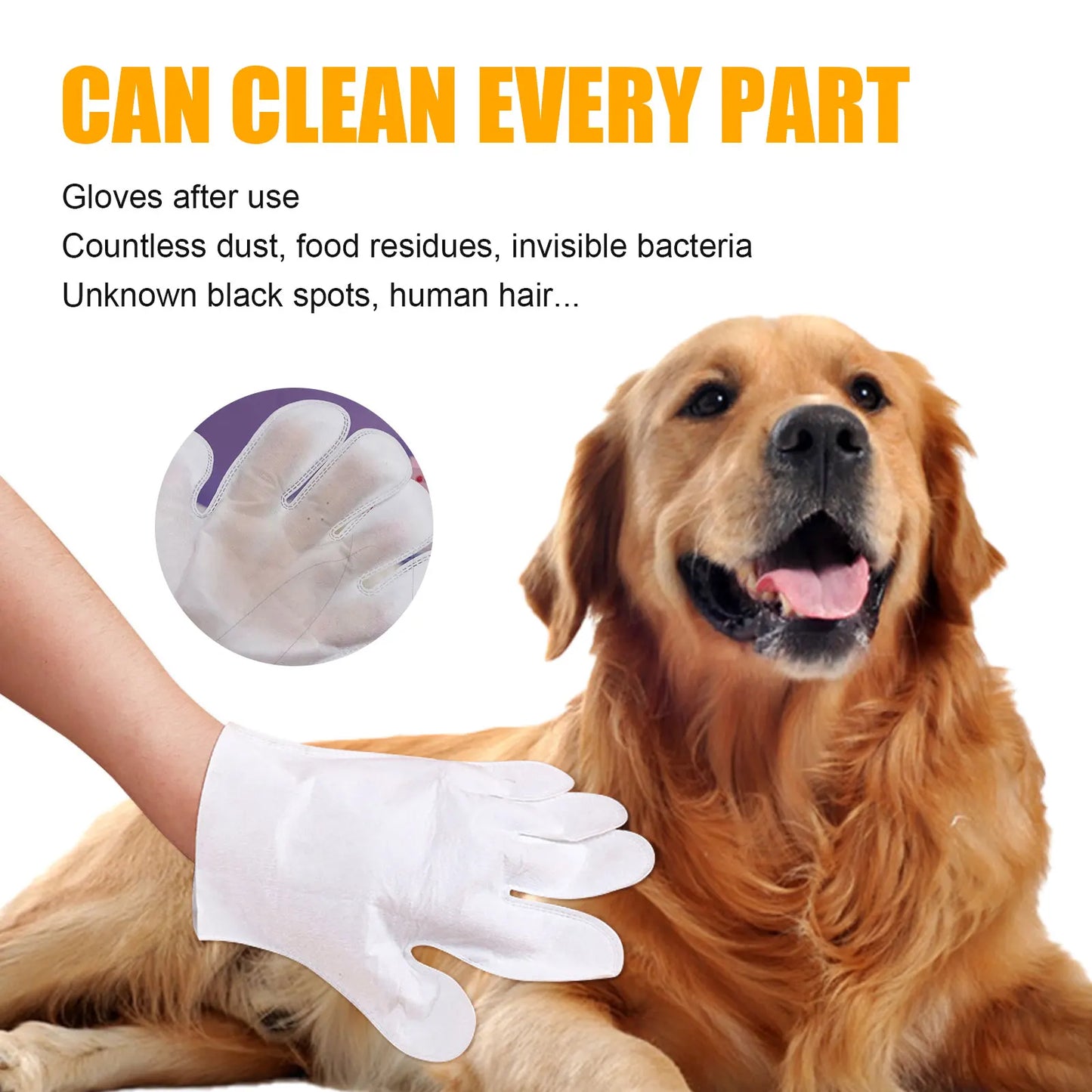 6 Pieces Pack Cat Dog Grooming Glove Pet Hair Deshedding Brush Comb Disposable Pet Stain Remover Wipes Non Woven Fabric Glove