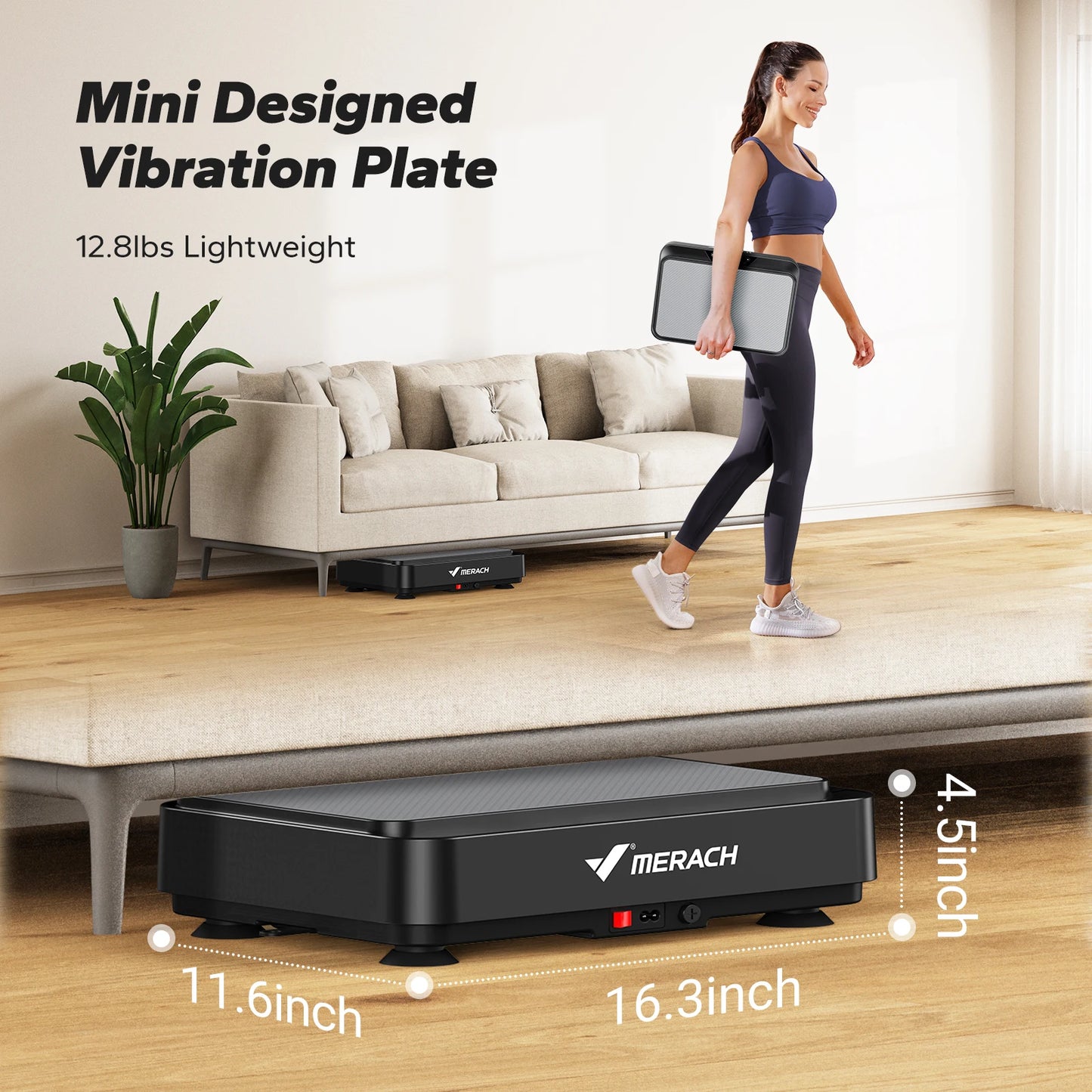 Merach Vibration Plate Exercise Machine for Lymphatic Drainage Pain Relief Sleep Aid Fat Burning Weight Loss