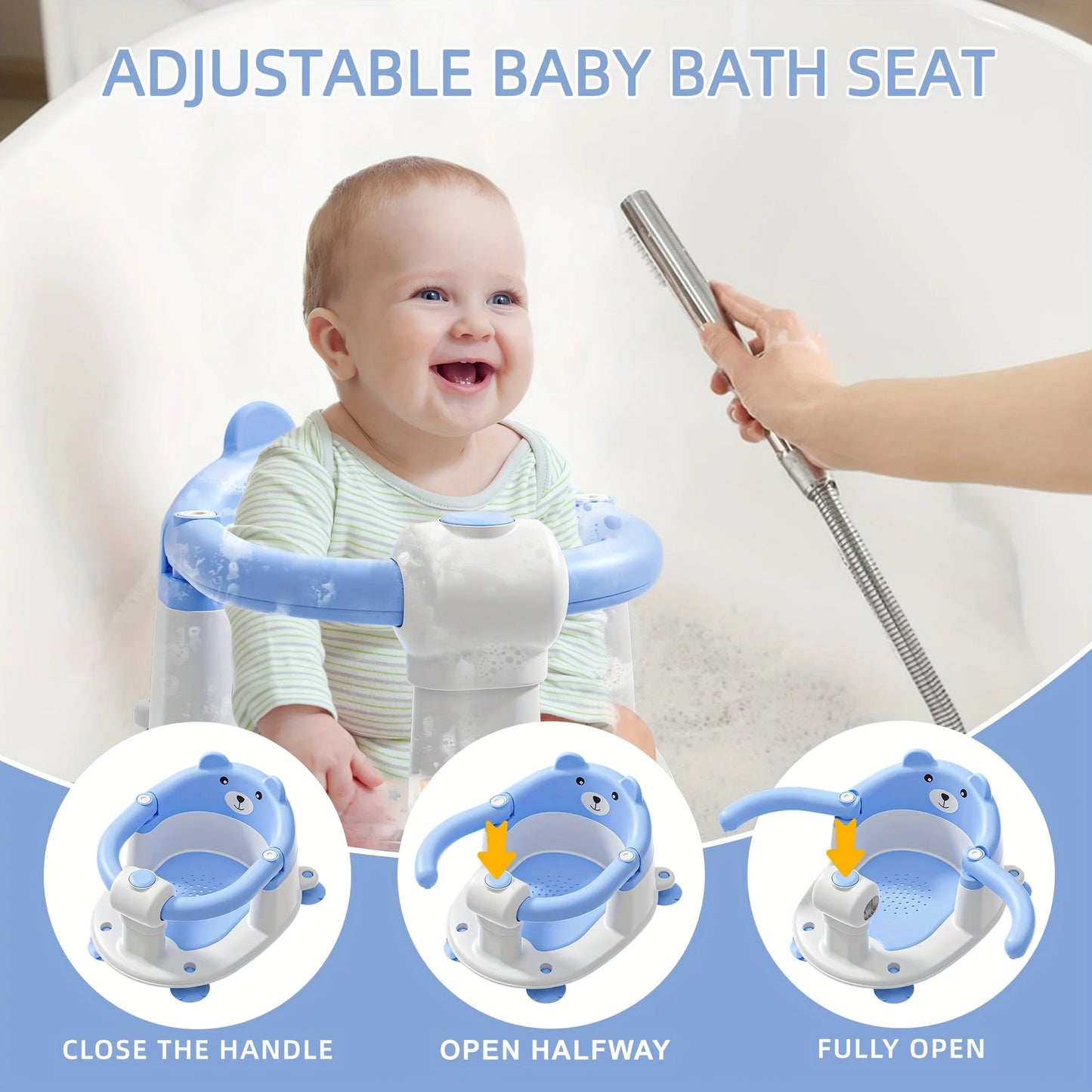 Hign-concerned Baby Bath Seat Non Slip Tub Chair Suction