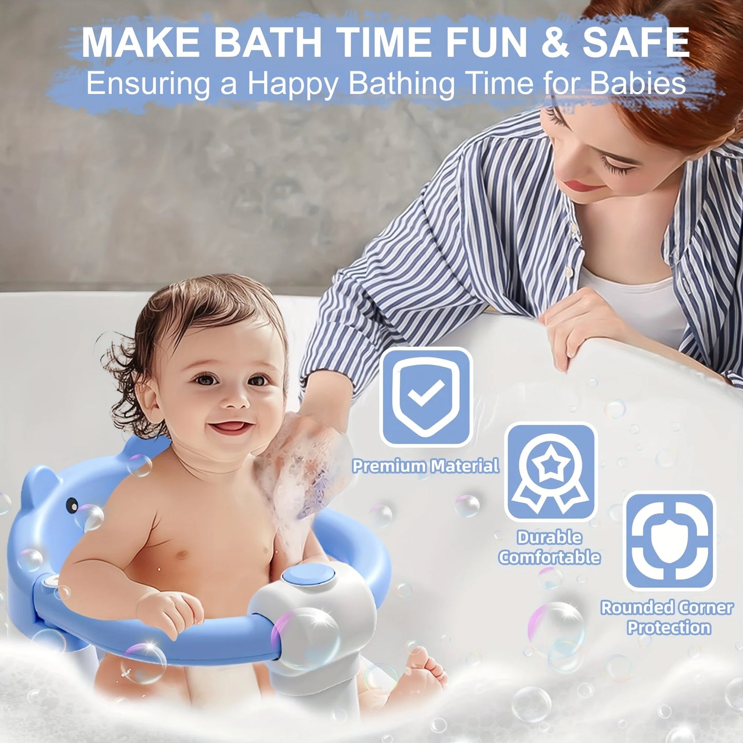 Hign-concerned Baby Bath Seat Non Slip Tub Chair Suction