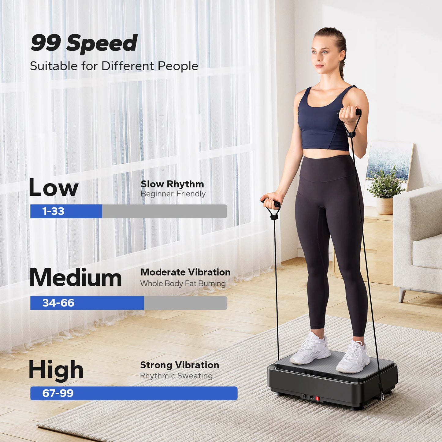 Merach Vibration Plate Exercise Machine for Lymphatic Drainage Pain Relief Sleep Aid Fat Burning Weight Loss