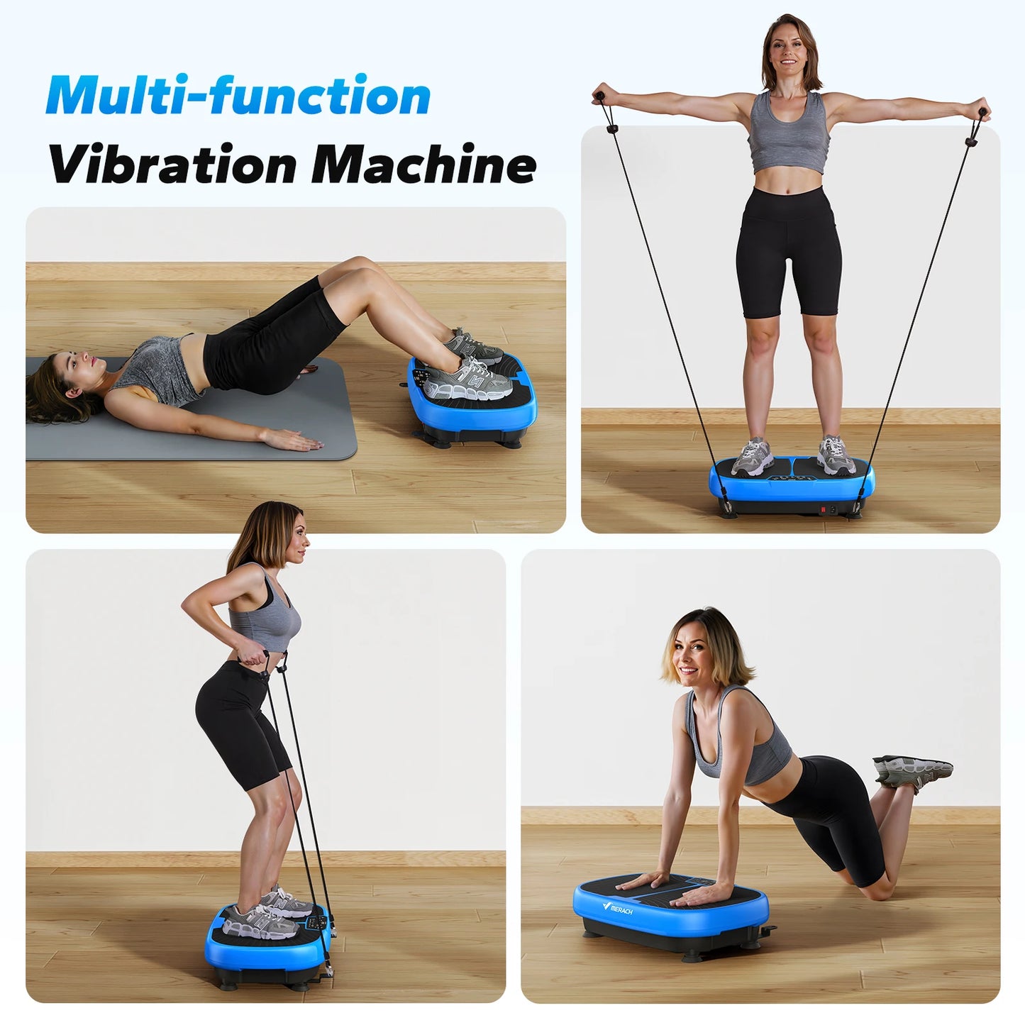 Merach Ems Vibration Plate Exercise Machine for Lymphatic Drainage Pain Relief Sleep Aid Fat Burning and Weight Loss