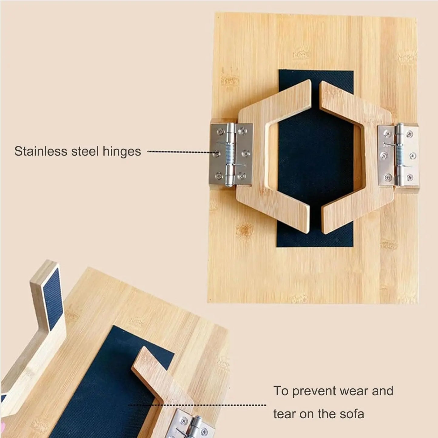 Hign-concerned Bamboo Adjustable Sofa Armrest Tray Table Storage