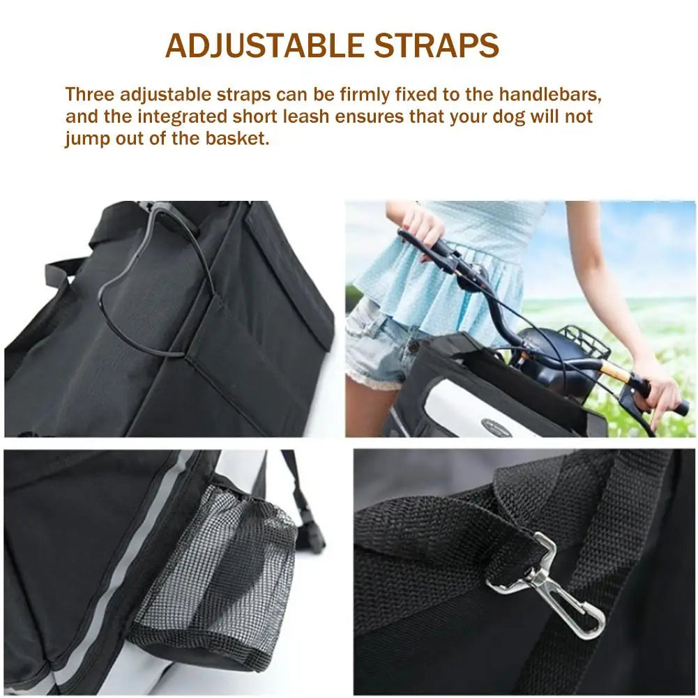 Pet Dog Bicycle Bag Front Handlebar Basket for Small Dogs and Cats Travel Carrier