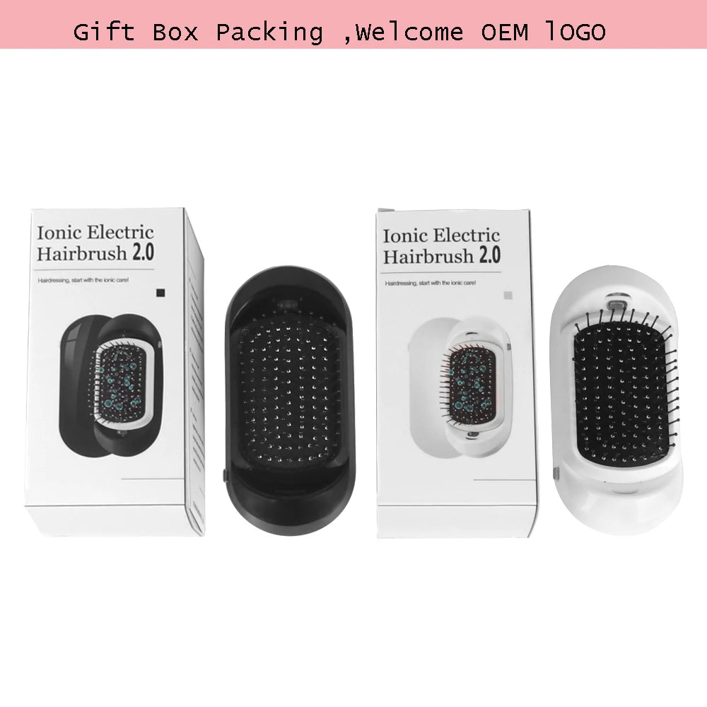 New Version Ionic Hairbrush Portable Negative Ions Anti-Static Massage Hairbrush Colorful Design