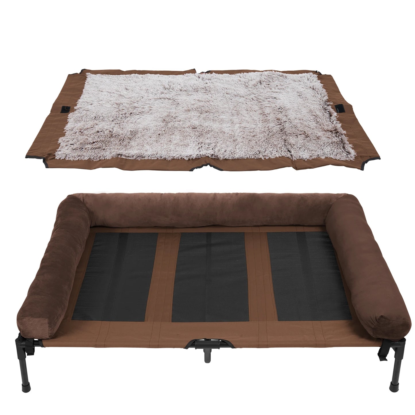 Extra Large Cooler Elevated Dog Bed With Bolster Waterproof