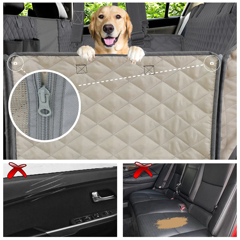 Petravel Dog Car Seat Cover Waterproof Pet Travel Carrier Hammock Rear Back Seat Protector Mat Safety For All Breeds