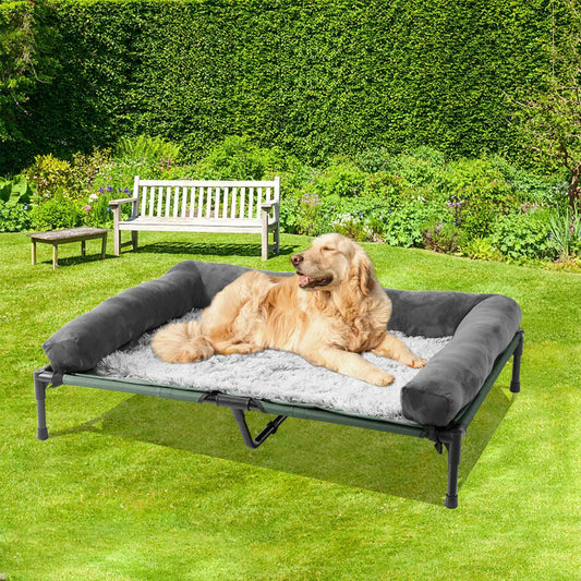 Extra Large Cooler Elevated Dog Bed With Bolster Waterproof