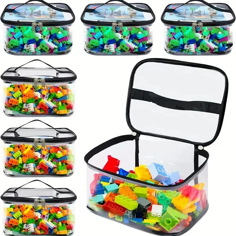 Large Capacity Transparent Mesh Zipper Toy Storage Bag