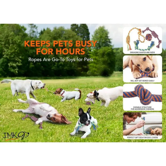 Bell Knot Dog Chew Rope Toy For Small And Medium Dogs