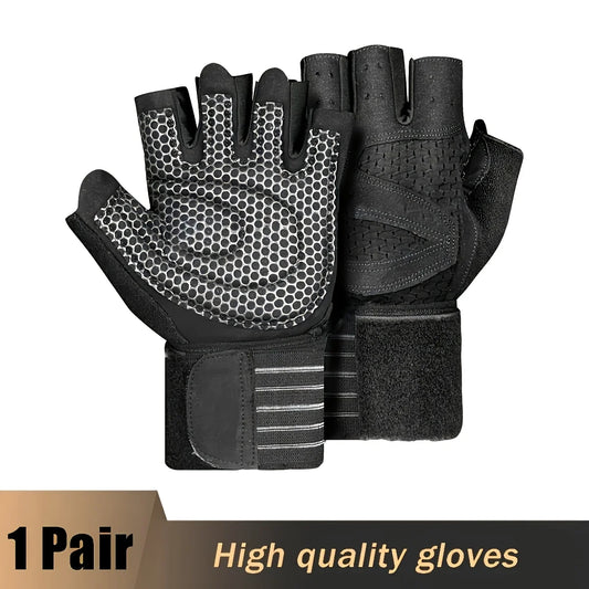 Fitness Weight Lifting Gloves with Wrist Support Adjustable Anti Slip Grip Durable Neoprene Breathable Design
