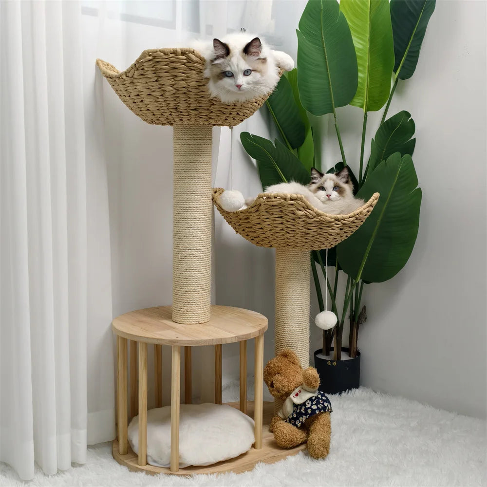 BORWARTCN 3 Tier Cat Tree With Plush Napping Perches