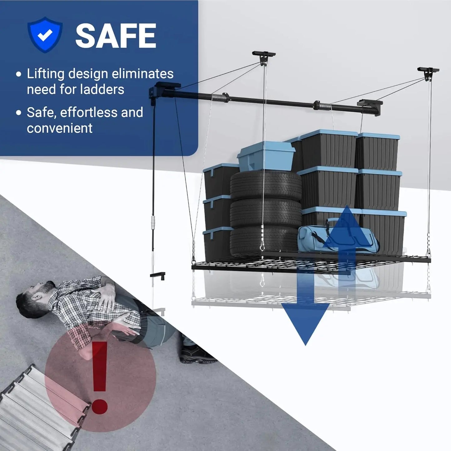 Garage Lifting Metal Rack 4x4 Feet Overhead Storage