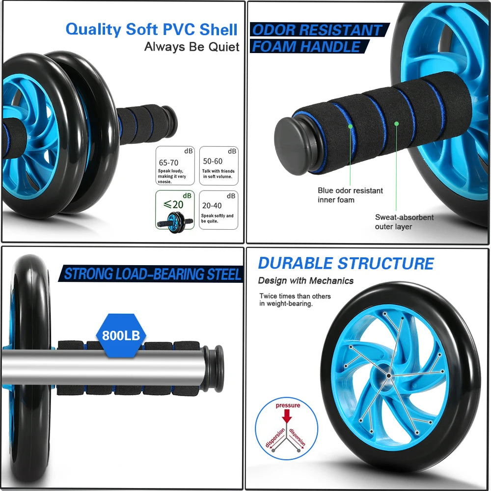 Healthy Abdominal Wheel 5 Piece Indoor Sports Equipment Set Push Up Stand Multifunctional Fitness Tools
