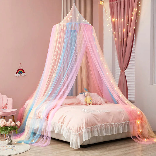 Rainbow Princess Baby Mosquito Net Crib Canopy Tent