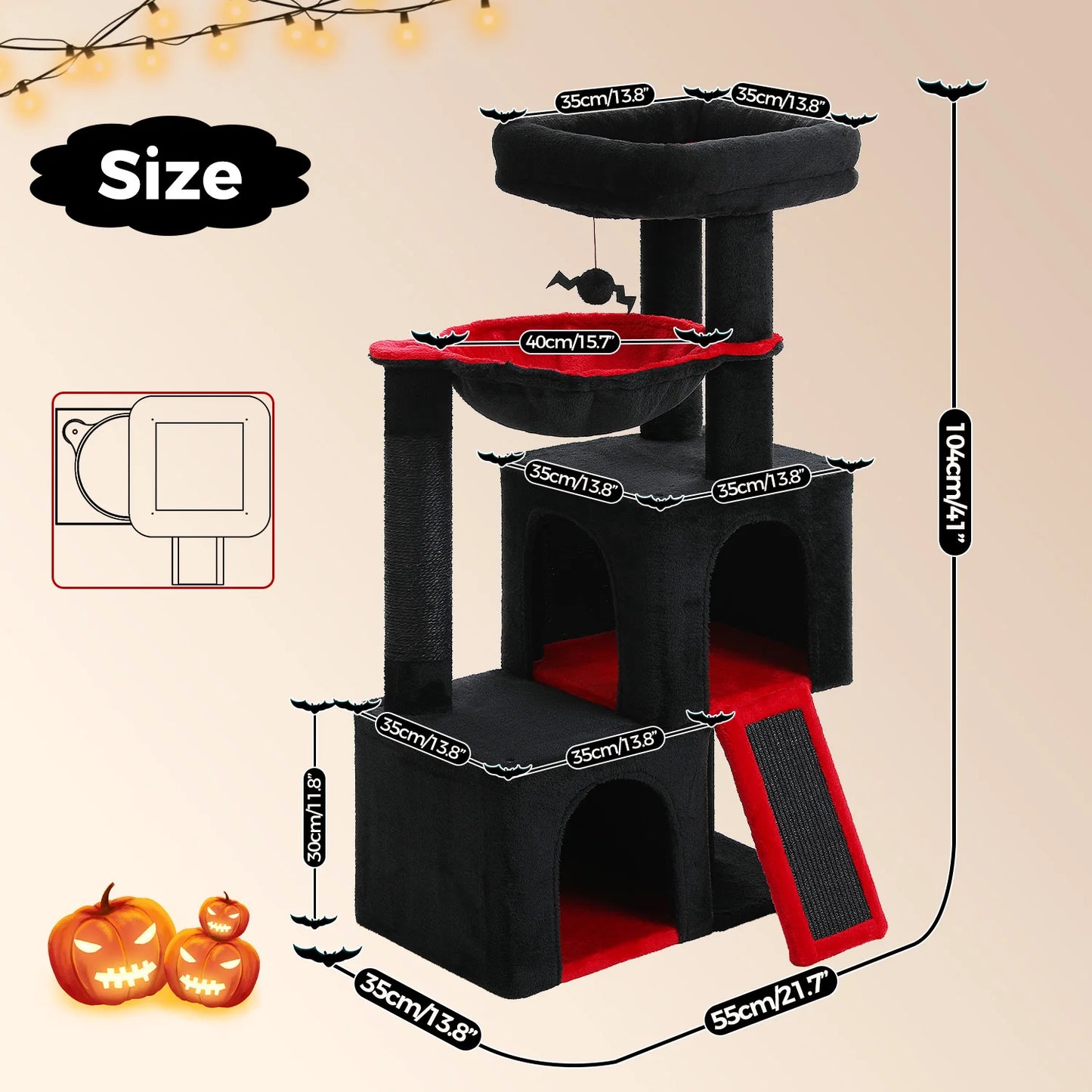 Large Cat Tree for Indoor Cats Multi Level Cat Tower with Spacious Condos and Sisal Scratching Pad