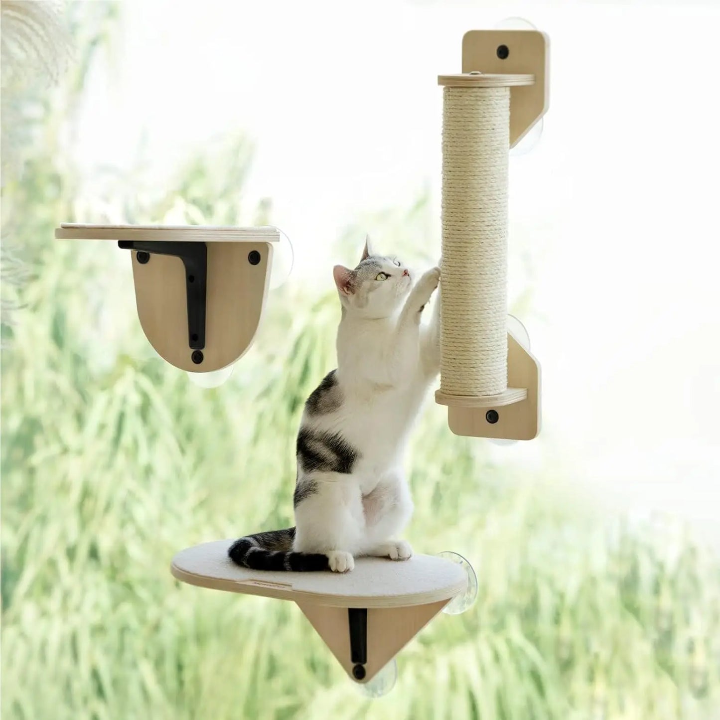 Mewoofun Cat Window Perch Hammock With Climbing Steps
