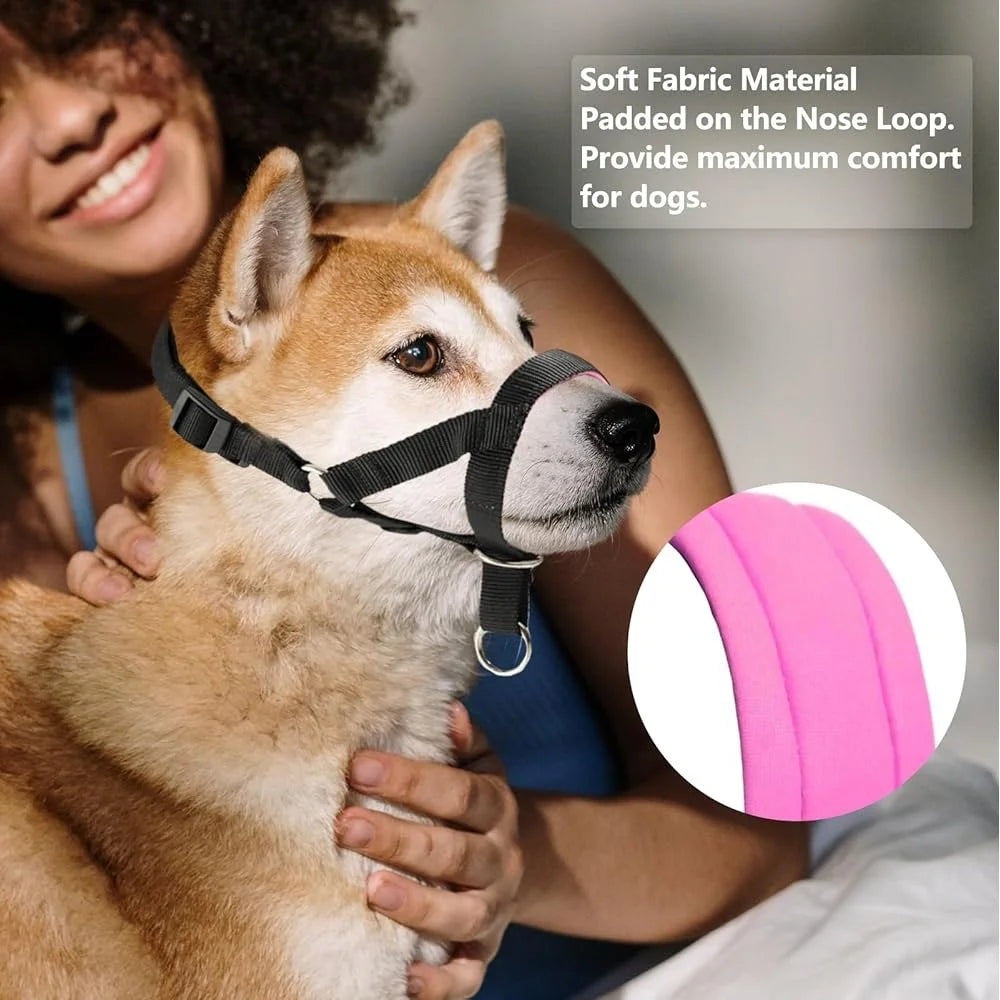 Padded Dog Head Collar Adjustable No Pull Harness Durable Nylon Strap for Better Control All Dog Sizes
