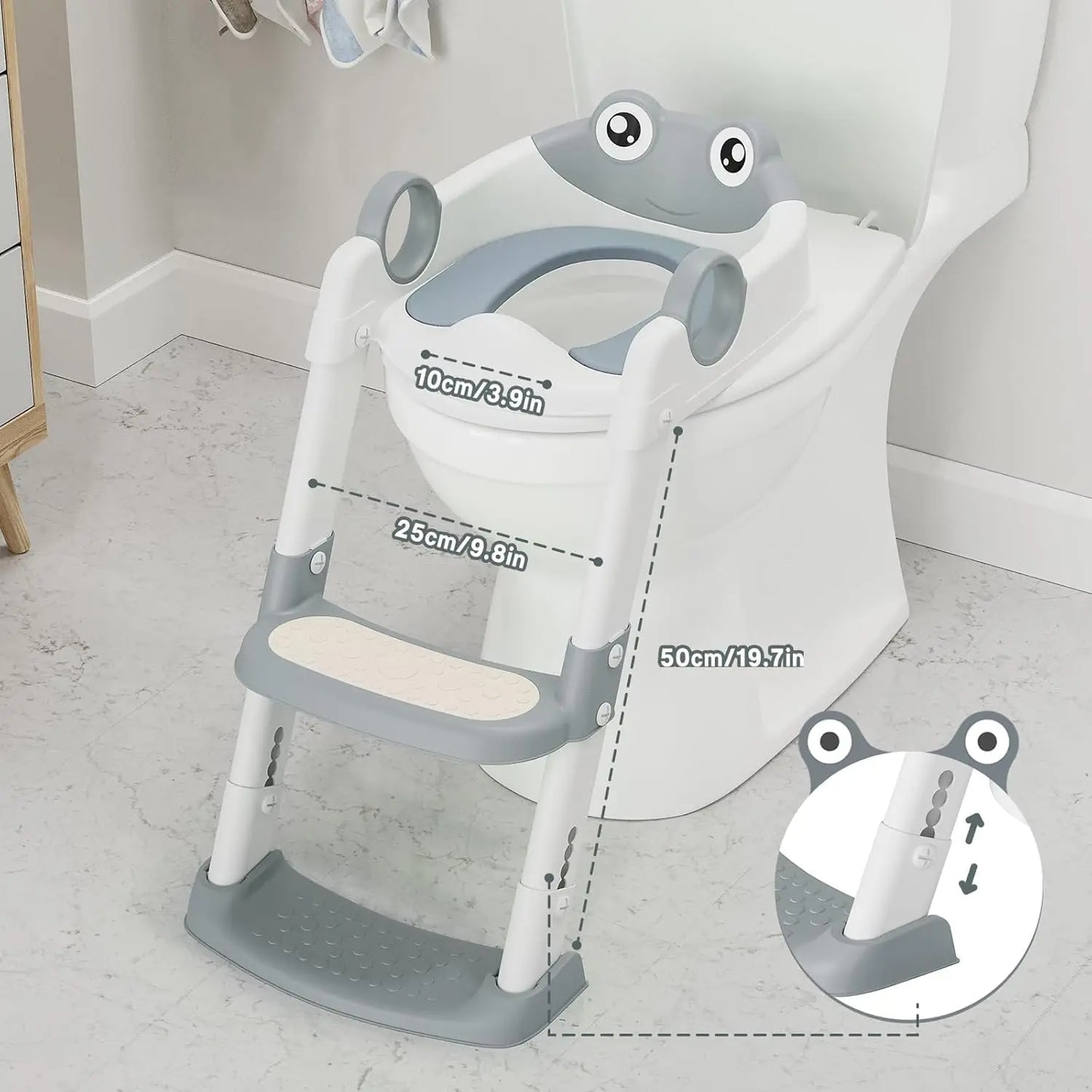 HiMISSG Potty Training Seat With Adjustable Height Foldable Ergonomic AntislipPad