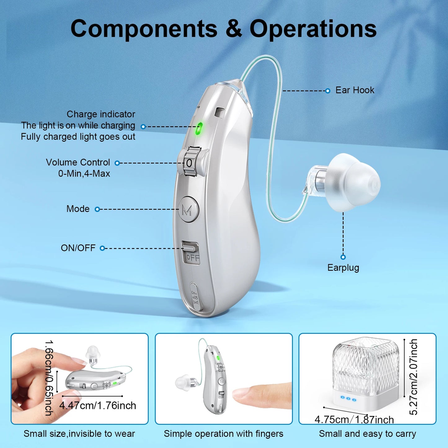 Behind The Ear Hearing Aids Portable Invisible Amplifiers For Elderly
