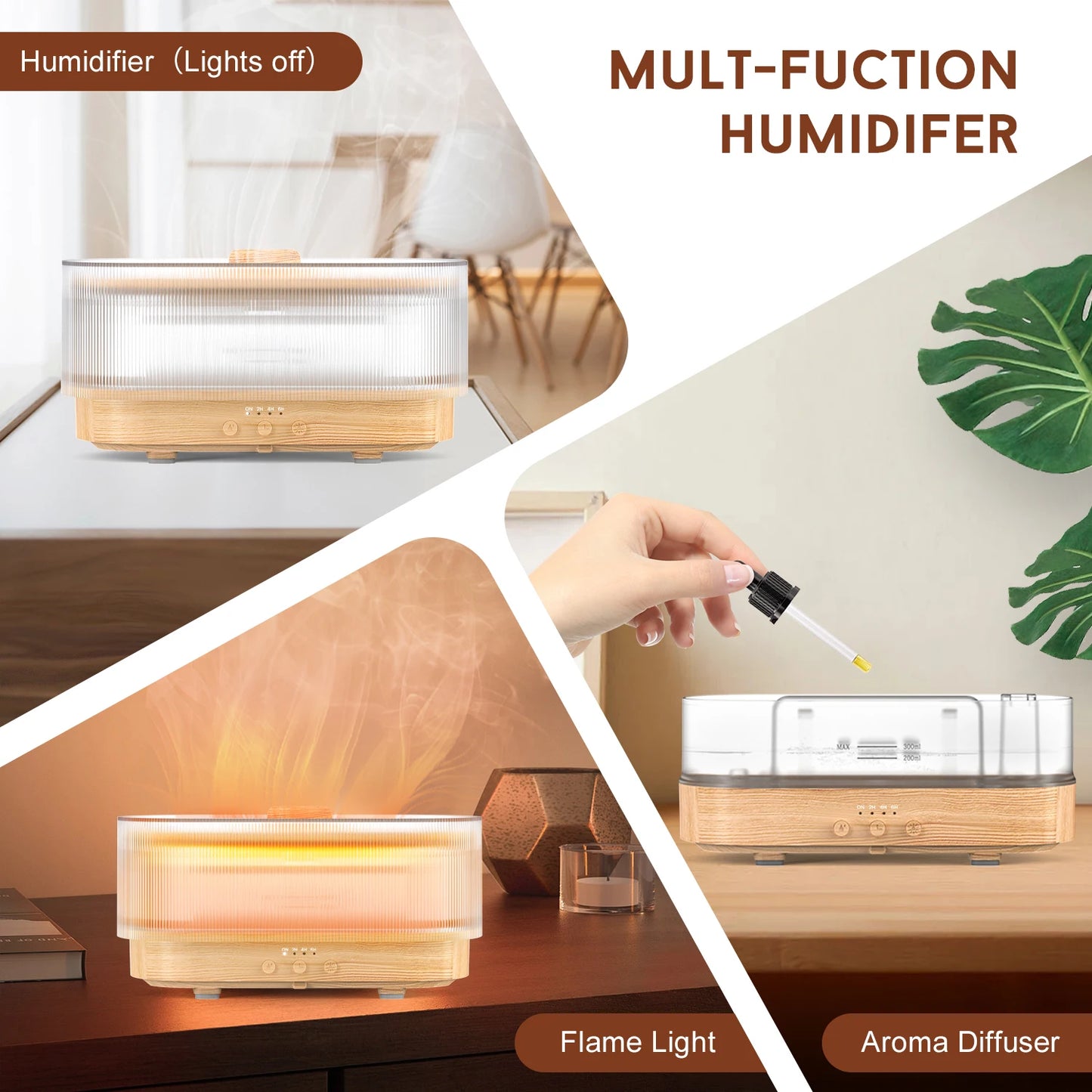 Sejoy Essential Oil Diffuser Fireplace Aromatherapy Ultrasonic Humidifier