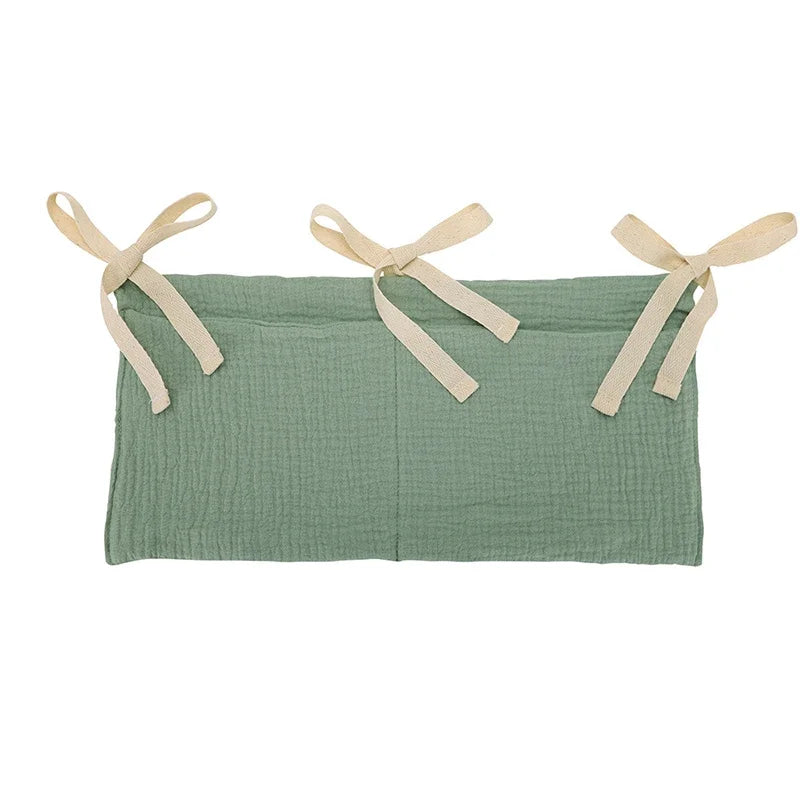 Cotton Baby Crib Storage Bag Double Pouch Organizer