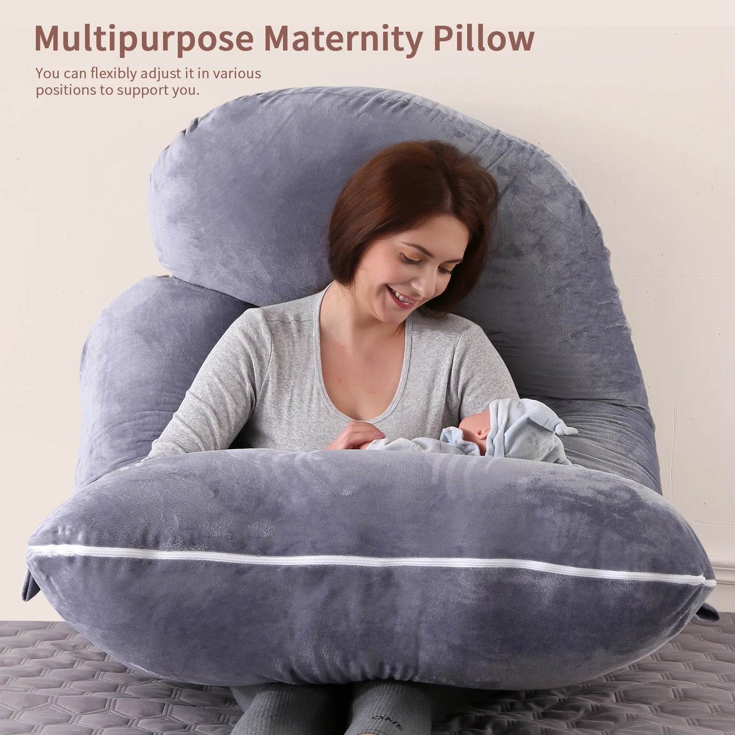 Pregnancy Pillows for Sleeping G Shaped Full Body Maternity Pillow with Removable Cover Support for Belly for Pregnant Women