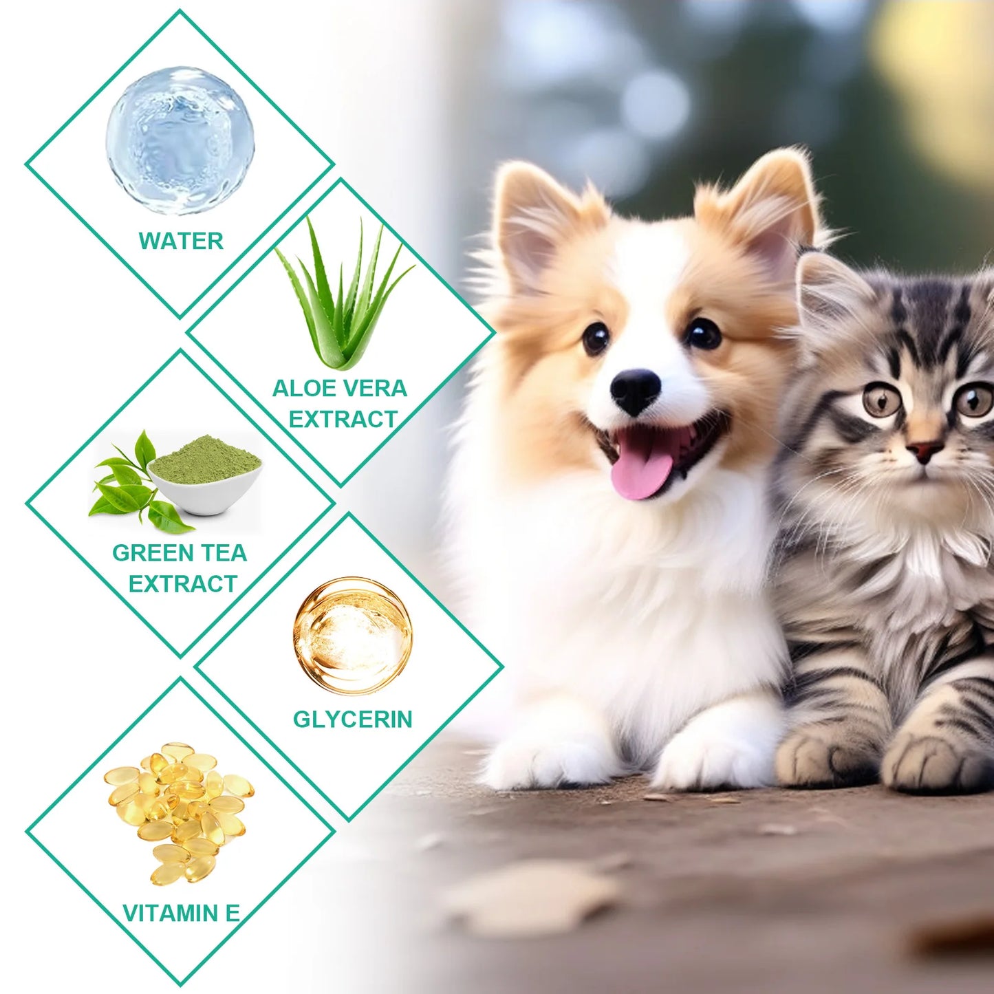 Yegbong Dog Tooth and Ear Cleaning Wipes Pet Dental Care Finger Wipes for Dogs and Cats Reduces Plaque and Freshens Breath 50 Pieces