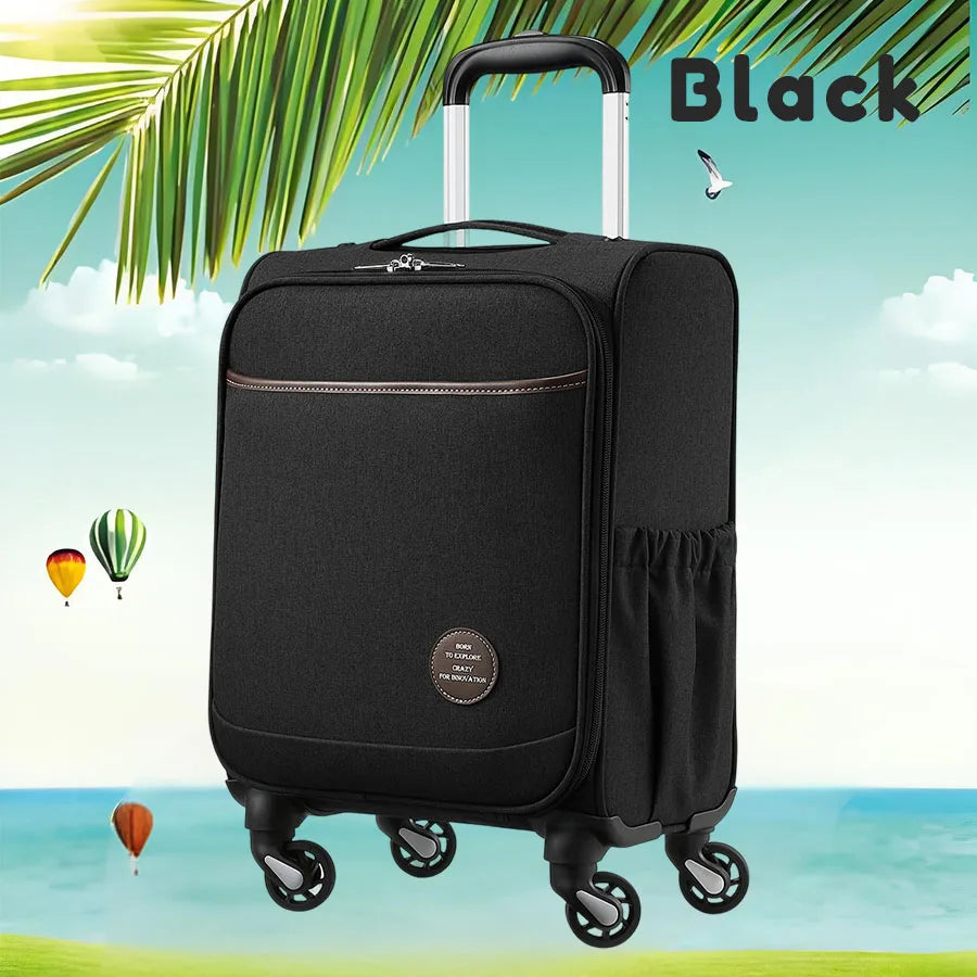 Luggage Set Underseat Carry On Luggage with Wheels 15 Inch Lightweight Luggage with Front Opening Lid Blue