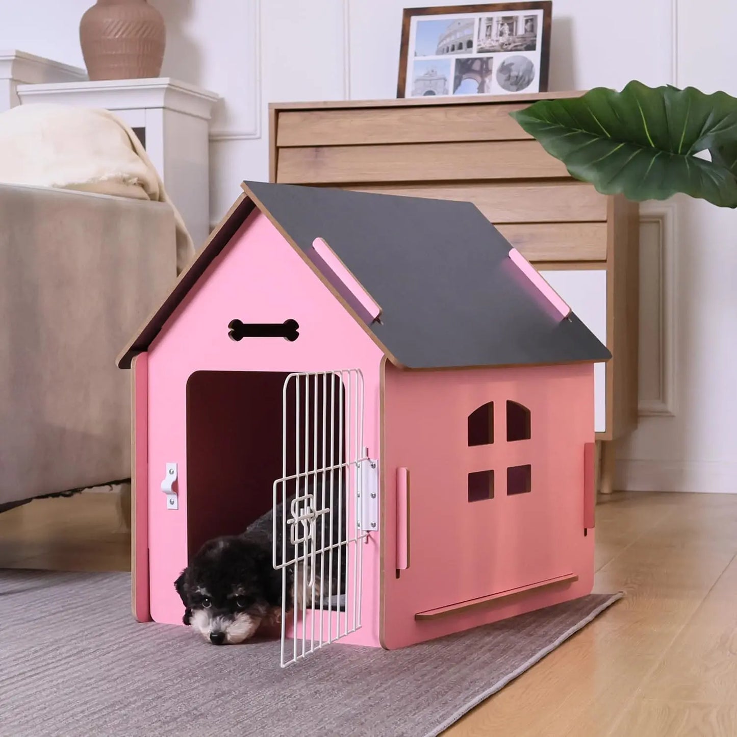 High Concerned Indoor Dog House For Small Pets Cozy Wood