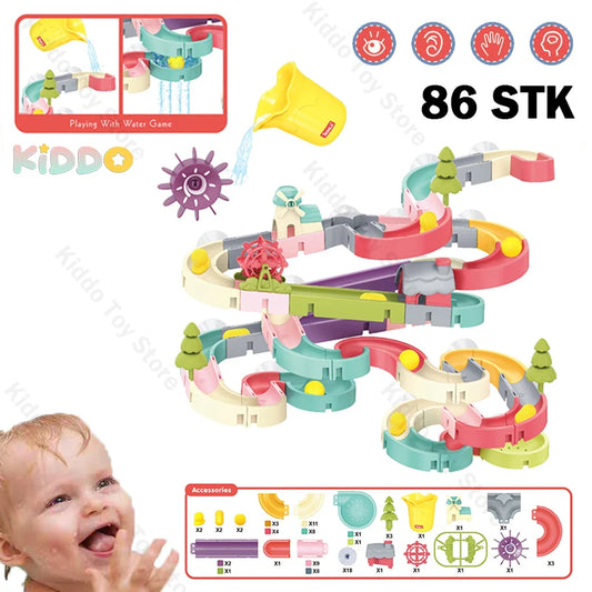 Baby Bath Toys DIY Assembled Slide Tracks Pipeline Ducks Rainbow Shower Tracks Water Educational Toys Gift