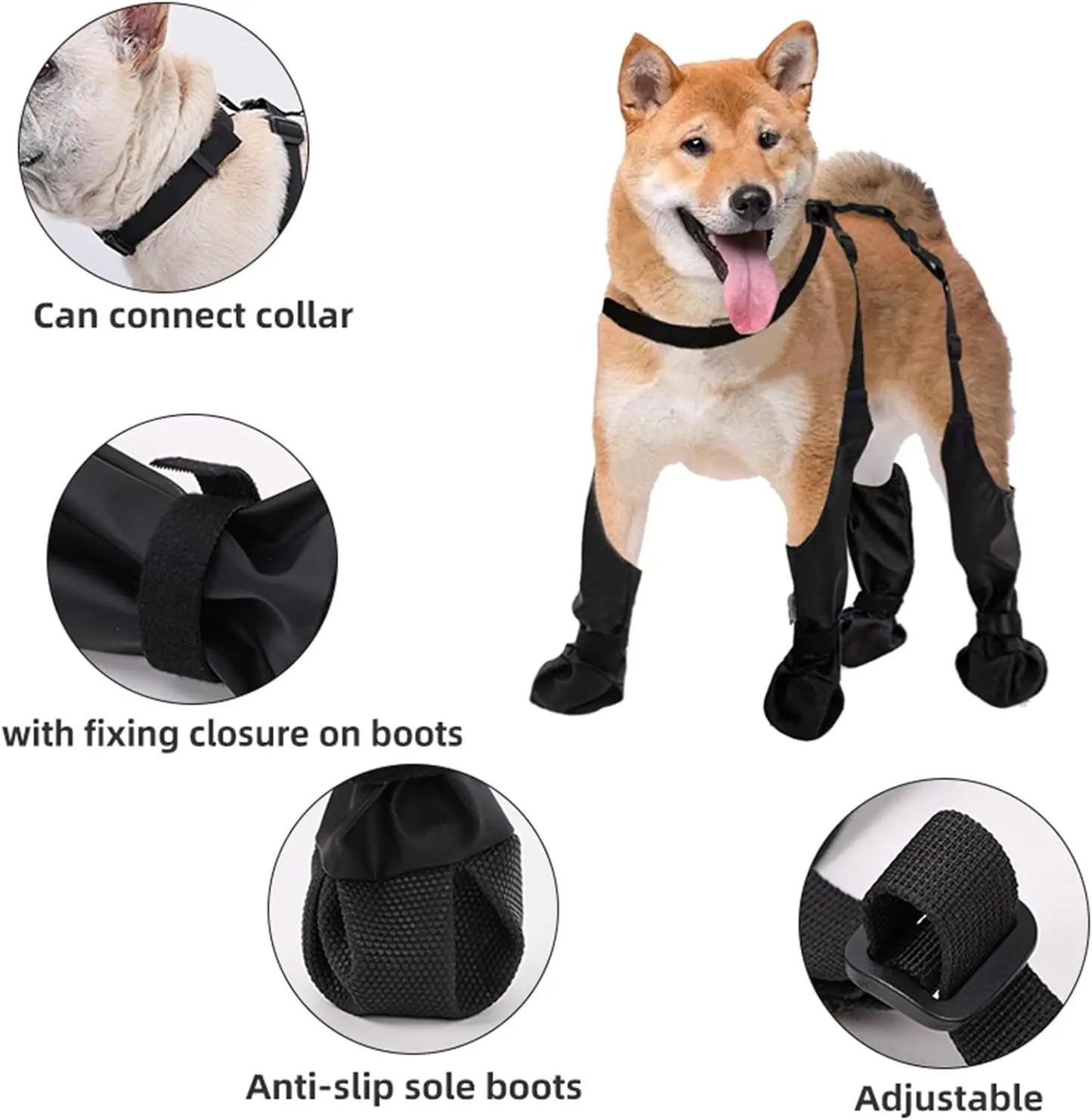 Outdoor Dog Boot Leggings Waterproof Paw Protectors for Small Medium Large Dogs